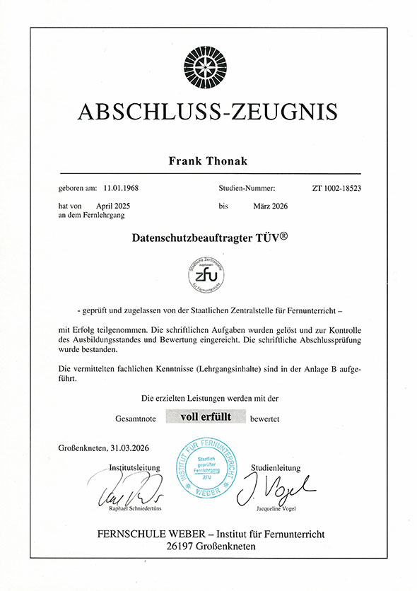 Wand mit Zertifikaten