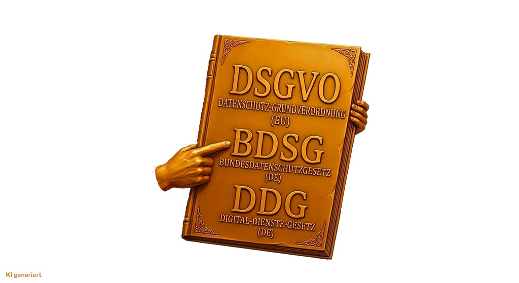 Buch mit den Datenschutzbegriffen DSGVO, BDSG und DDG